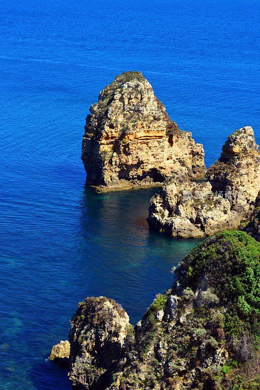 Ponta da Piedade -风景优美的岩层-小岛-阿尔加维，葡萄牙